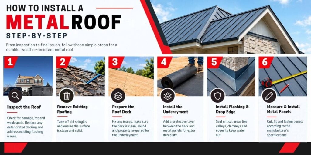 How to install metal roof step by step