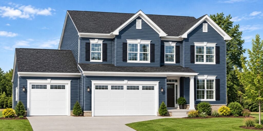Dark Blue House and Black Roof Colors