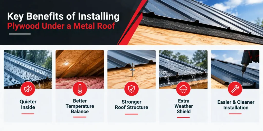 Installing Plywood Under a Metal Roof