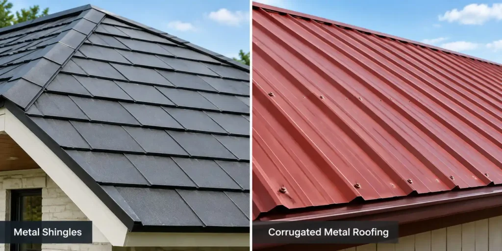 Metal Shingles and Corrugated Metal Roofing..