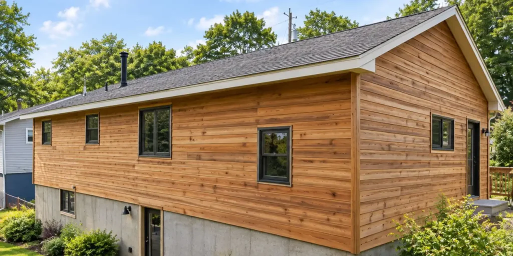 Natural Wood Siding.