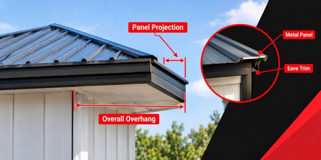 Typical Overhang on a Metal Roof